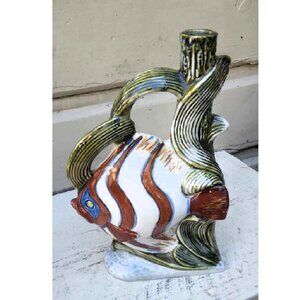 Vintage Italian Ceramic Calamassi Fish Decanter Made in Italy